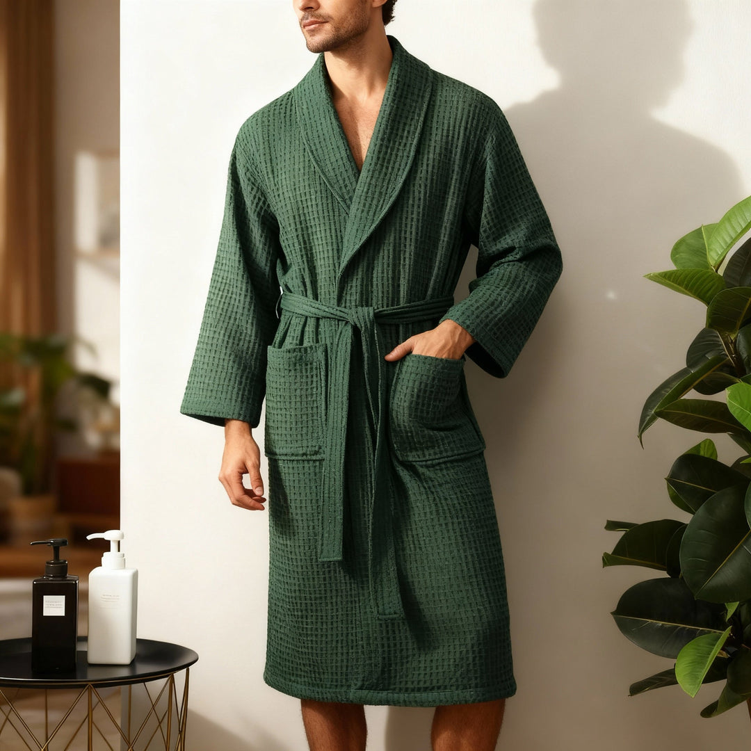Sandsberg Premium Bademantel – Weiche, atmungsaktive Baumwolle für Herren & Damen – Mit Taschen