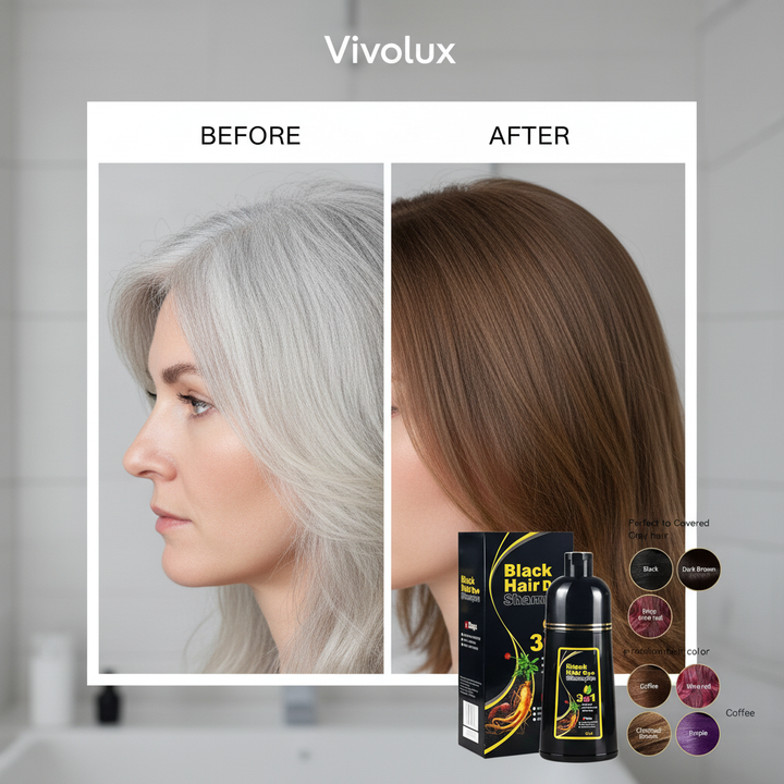 Karnz | Black Hair Dye Shampoo | 3-in-1 Ayurveda-Formel: Färben, Pflegen & Reinigen | Natürliche Grauhaarabdeckung in 5 Minuten | Ammoniakfrei & Schonend