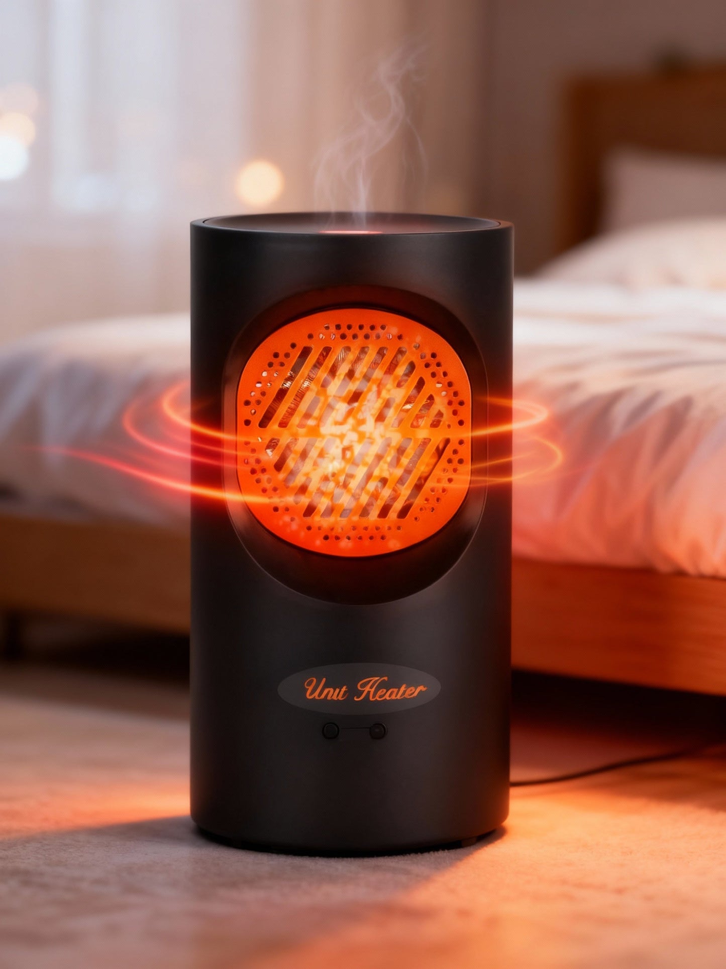 Tragbarer 300-W-Elektro-Miniheizer | Spiralheizelement, 7 Lüfterflügel | Leiser Betrieb