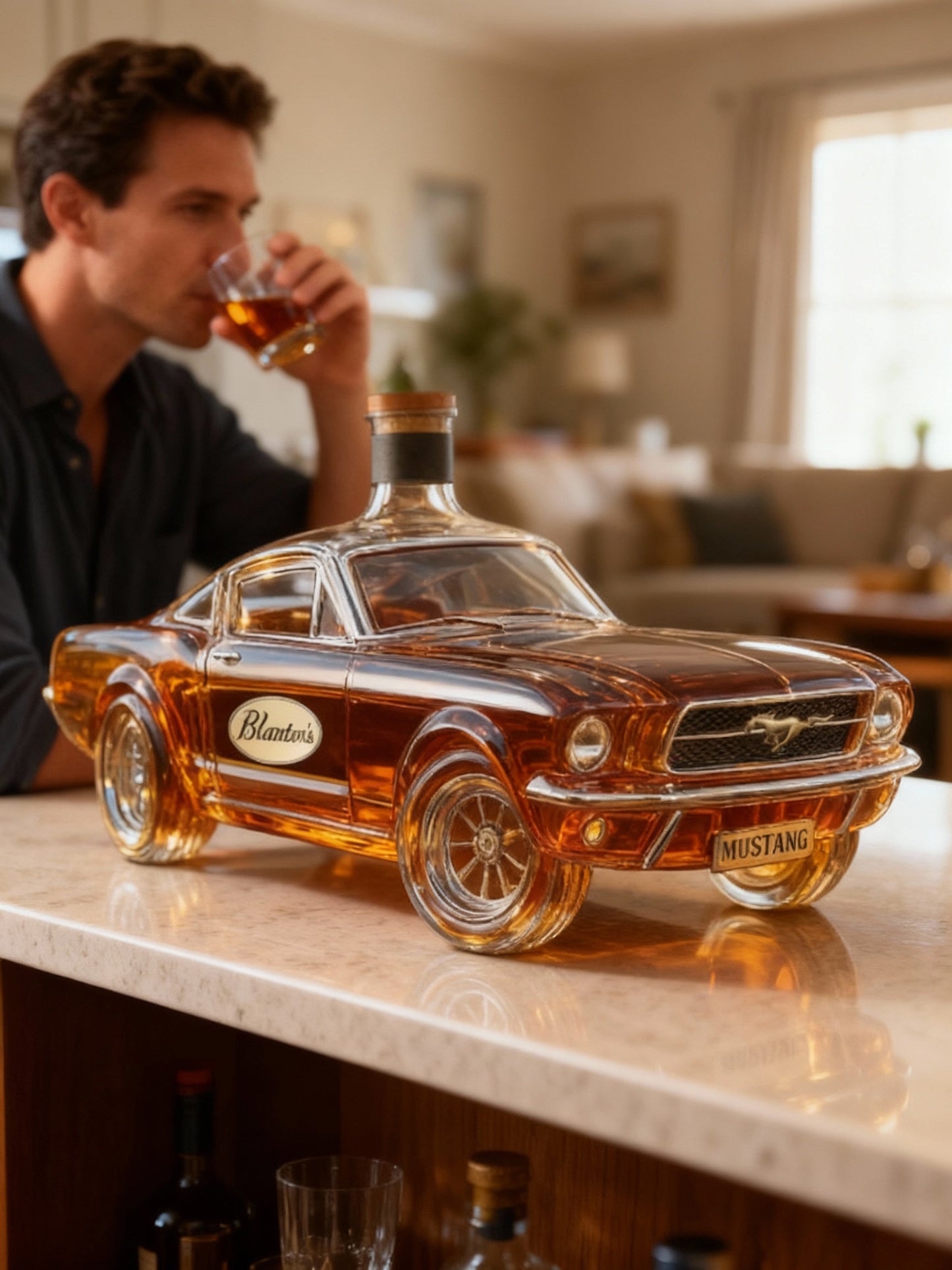 Whisky-Dekanter in Mustang-Form