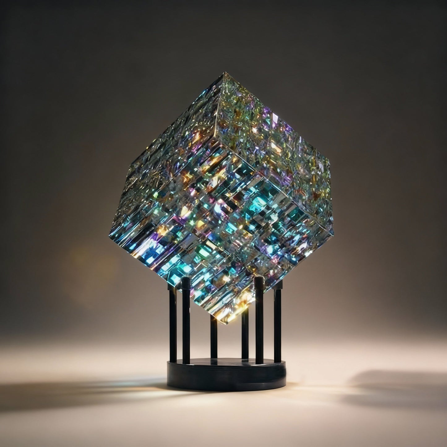 ChromaticCube Kristall Regenbogen Brechungs Kunst | Moderne Schreibtisch Dekor & Mittelpunk
