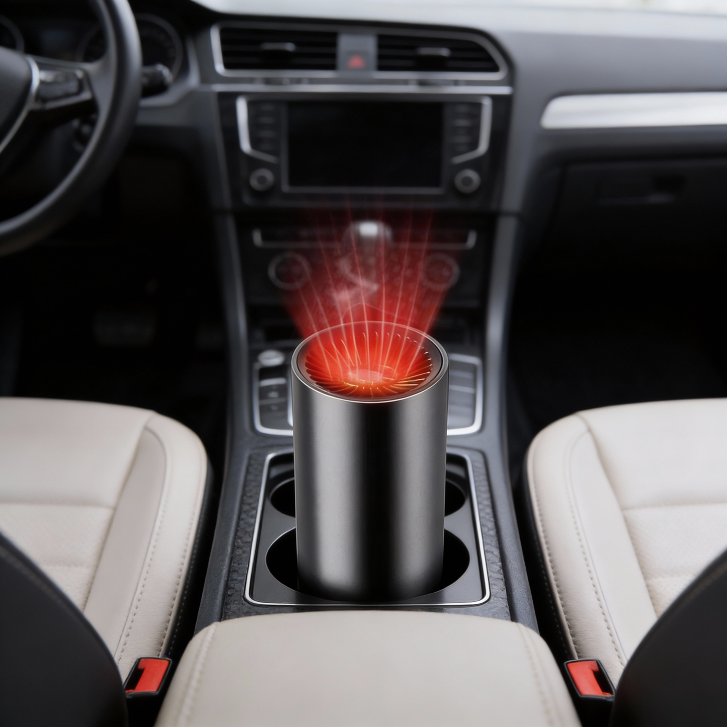 Schnellheizender, becherförmiger Auto-Warmluftgebläse – Schnelles Heizen und Kühlen, verstellbarer, um 360 Grad drehbarer Stecker, geeignet für PKW, SUV, Wohnmobil und LKW