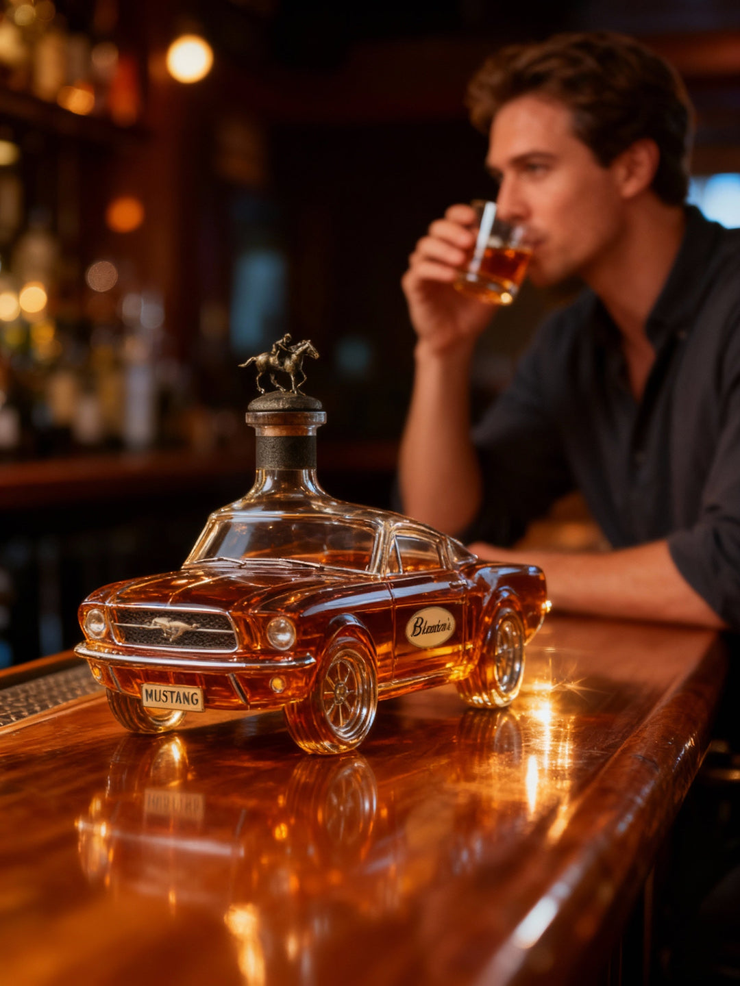 Whisky-Dekanter in Mustang-Form