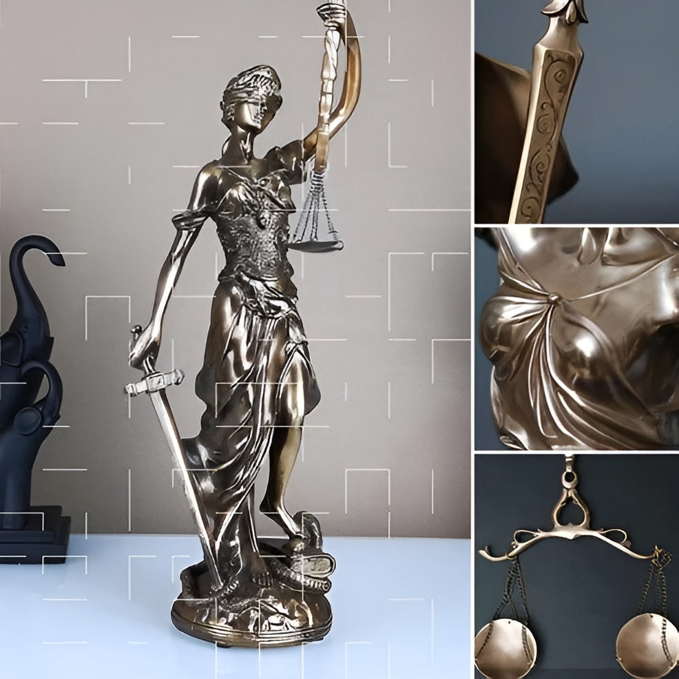 Standbild von Godin von der Gerechtigkeit – Eine elegante dekorative Skulptur von Justitia