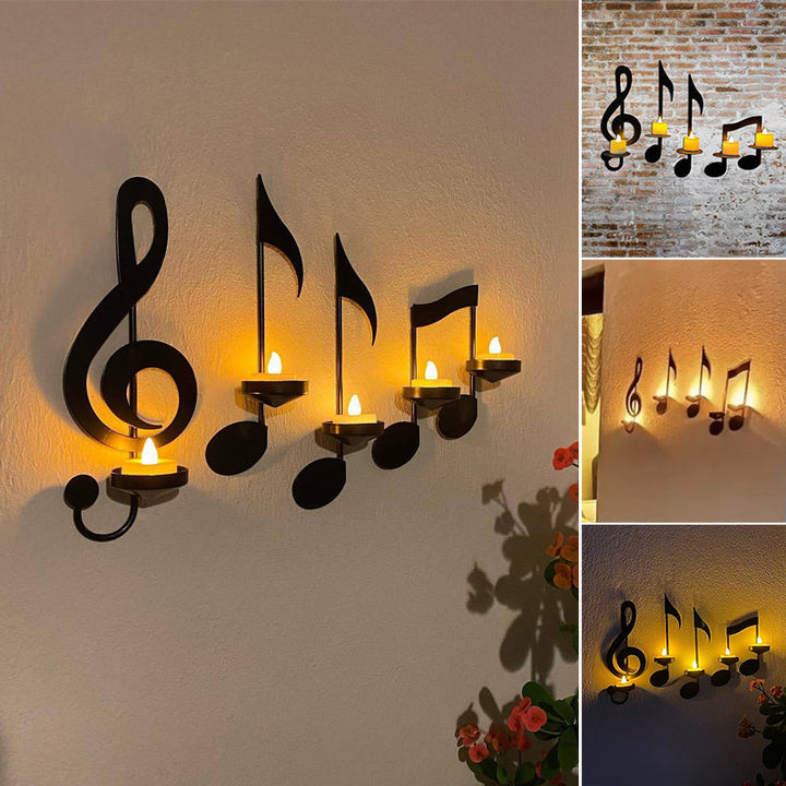 Schwarze Musiknote Wandlicht Karnz