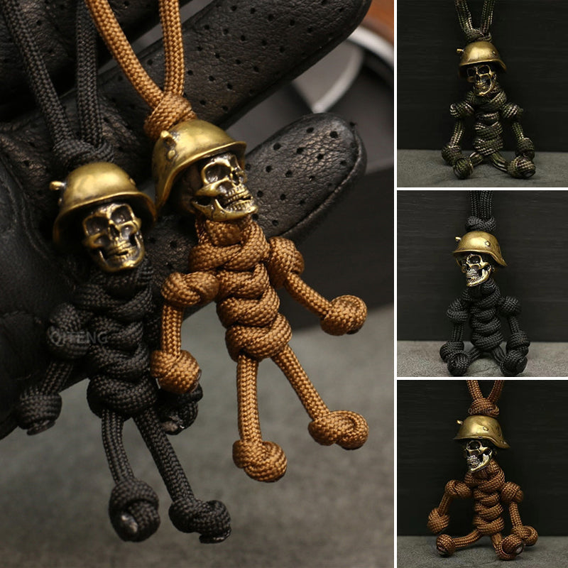 Paracord-Schlüsselanhänger mit Skelett-Soldatenmotiv