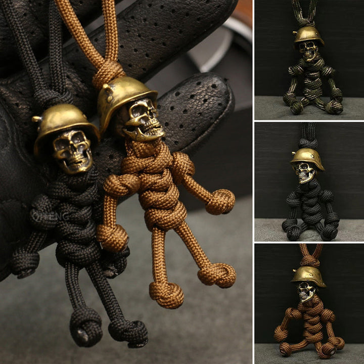 Paracord-Schlüsselanhänger mit Skelett-Soldatenmotiv