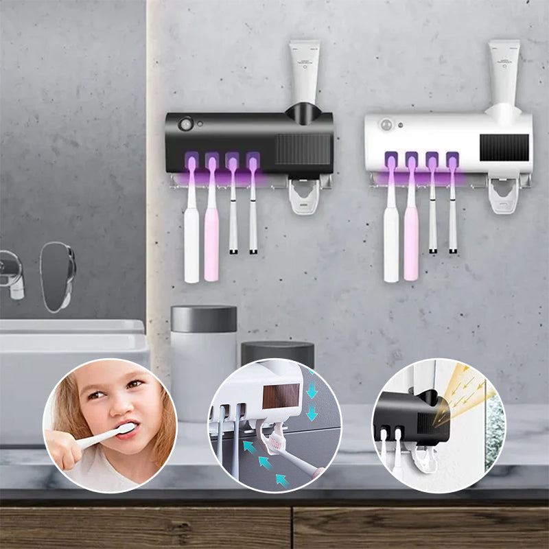 Karnz | Smart UV-Licht Sterilisator Zahnbürstenhalter, Wandmontage Zahnpastaspender