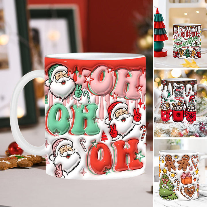 3D Weihnachts-Gingerman Keramik Kaffeetasse | Karnz