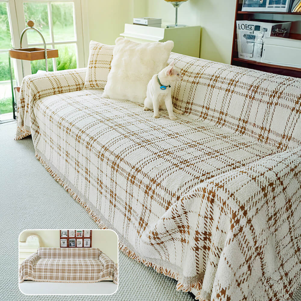 Klassische Karierte Wendbare Kratzfeste Couchdecke Plüsch | Karnz