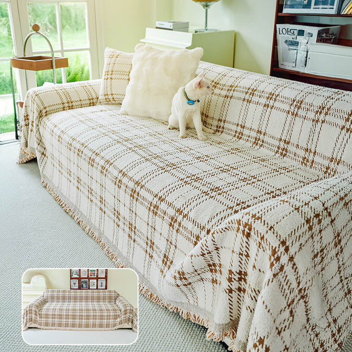 Klassische Karierte Wendbare Kratzfeste Couchdecke Plüsch | Karnz