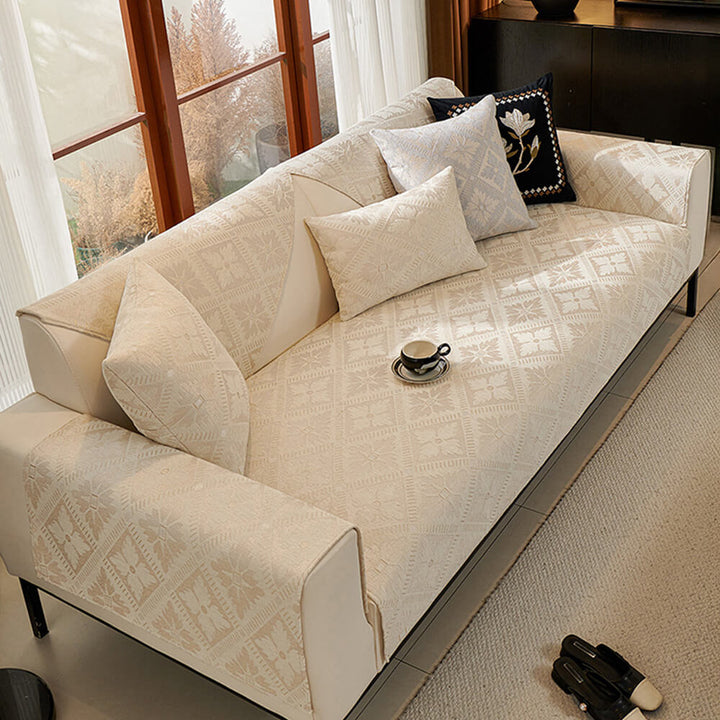 Französische Eleganz Chenille Weich Atmungsaktiv Couchbezug 4 Jahreszeiten | Karnz