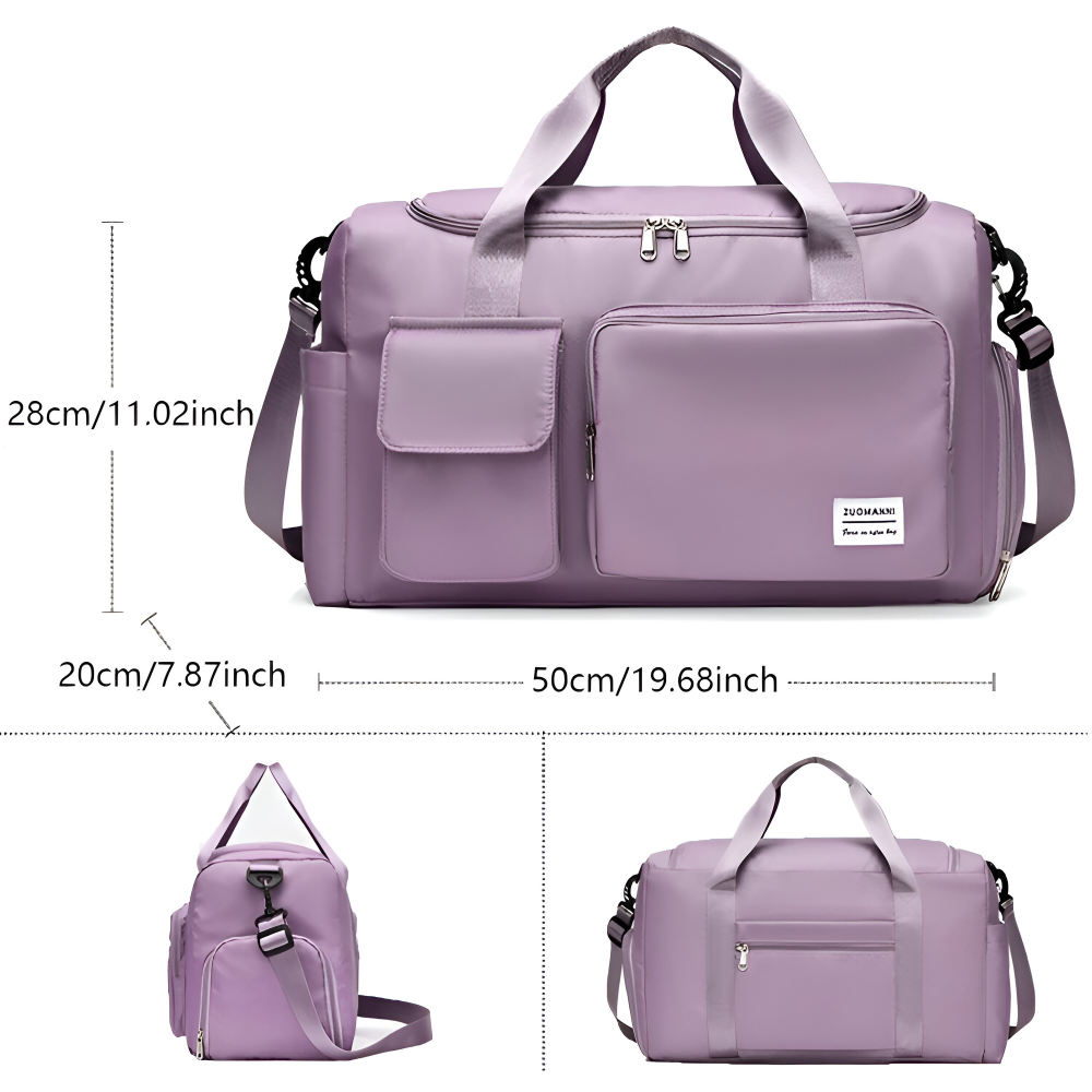Wasserdichte Reisetasche mit Schuhfach – Leichte Wochenendtasche mit viel Stauraum