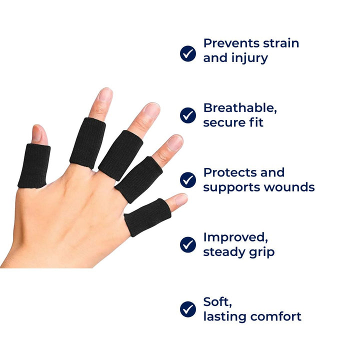 FlexiGuard | Finger Schutzärmel – Verletzungsprävention – Atmungsaktive, enganliegende Passform – Hält Wunden und Verbände an Ort und Stelle – Sport- und Alltagskomfort Karnz