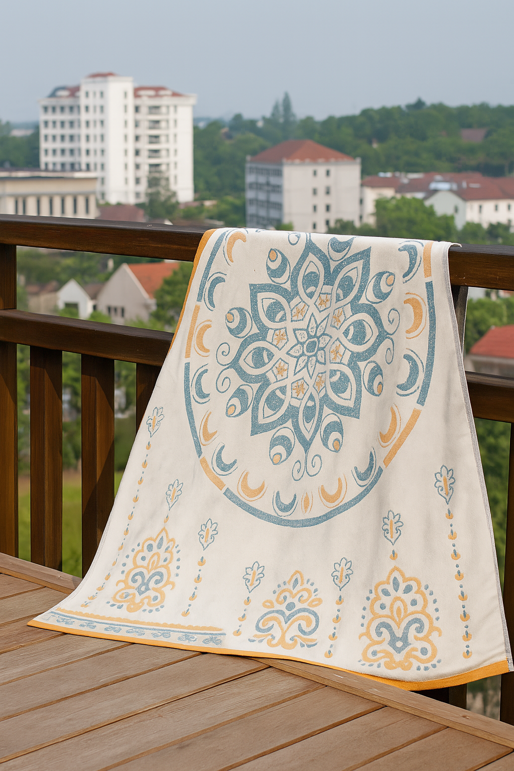 Blumenmuster Jacquard Baumwollhandtuch 70x140cm | Karnz