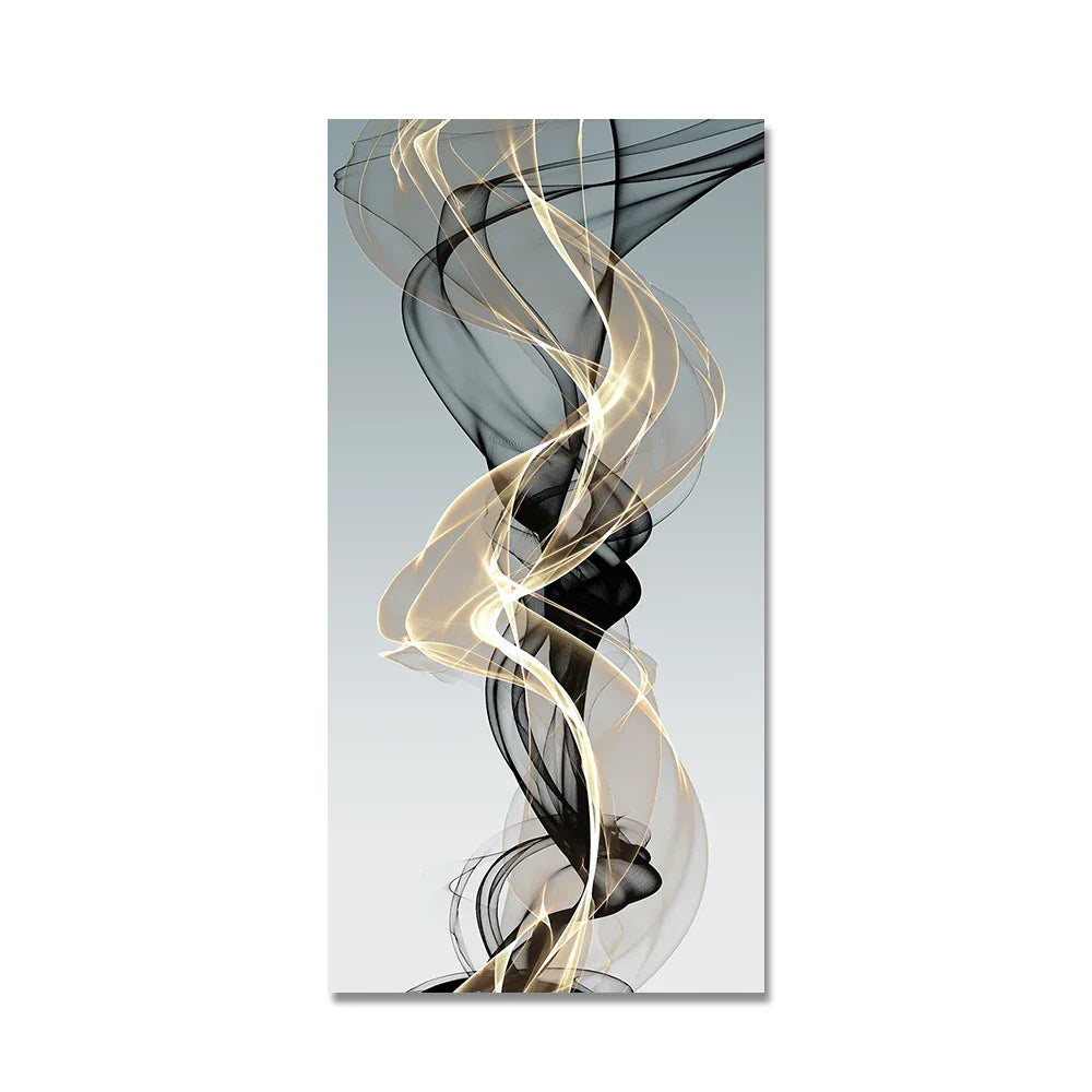 Fließende abstrakte goldene graue Wandkunst feine Kunst Leinwand Drucke Bilder für moderne Wohnung Wohnzimmer Foyer Büro Kunst Dekoration