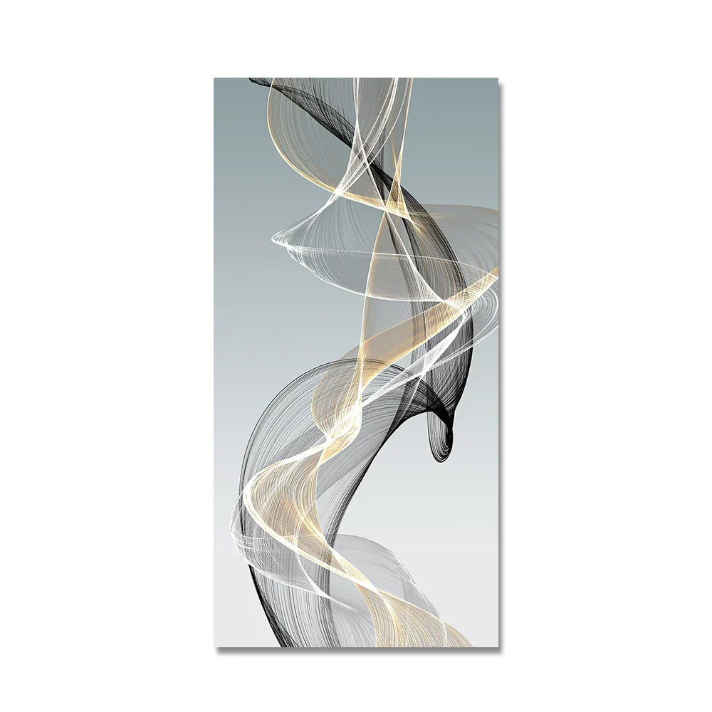 Fließende abstrakte goldene graue Wandkunst feine Kunst Leinwand Drucke Bilder für moderne Wohnung Wohnzimmer Foyer Büro Kunst Dekoration