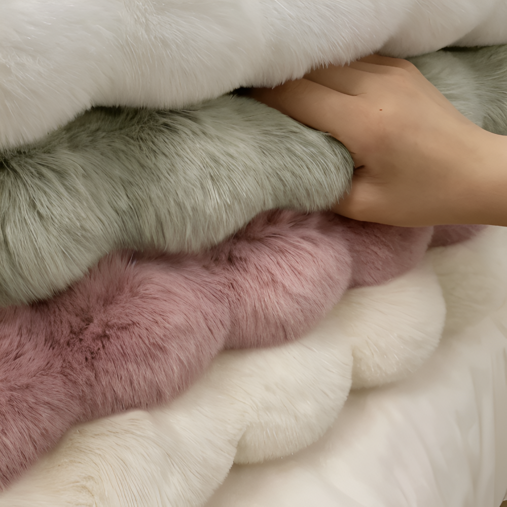 Runde Samtweiche Rutschfeste Bodenmatte – Gemütliche Fleece Wohnkultur | Karnz