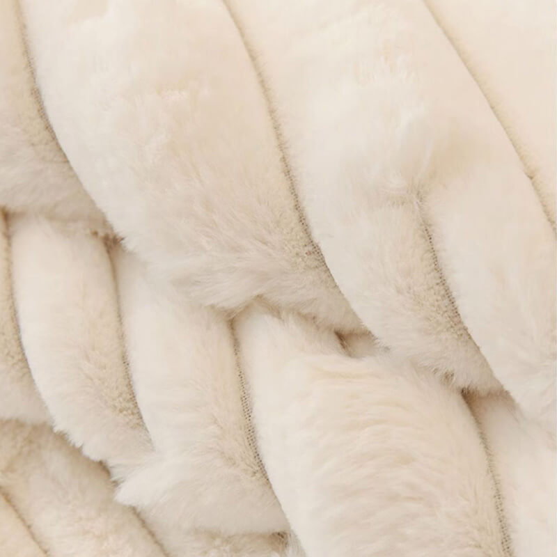 Fluffy Plush Gestreifter Möbel Protector Couch Cover - Rutschfest | Karnz