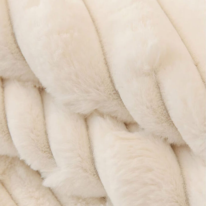 Fluffy Plush Gestreifter Möbel Protector Couch Cover - Rutschfest | Karnz