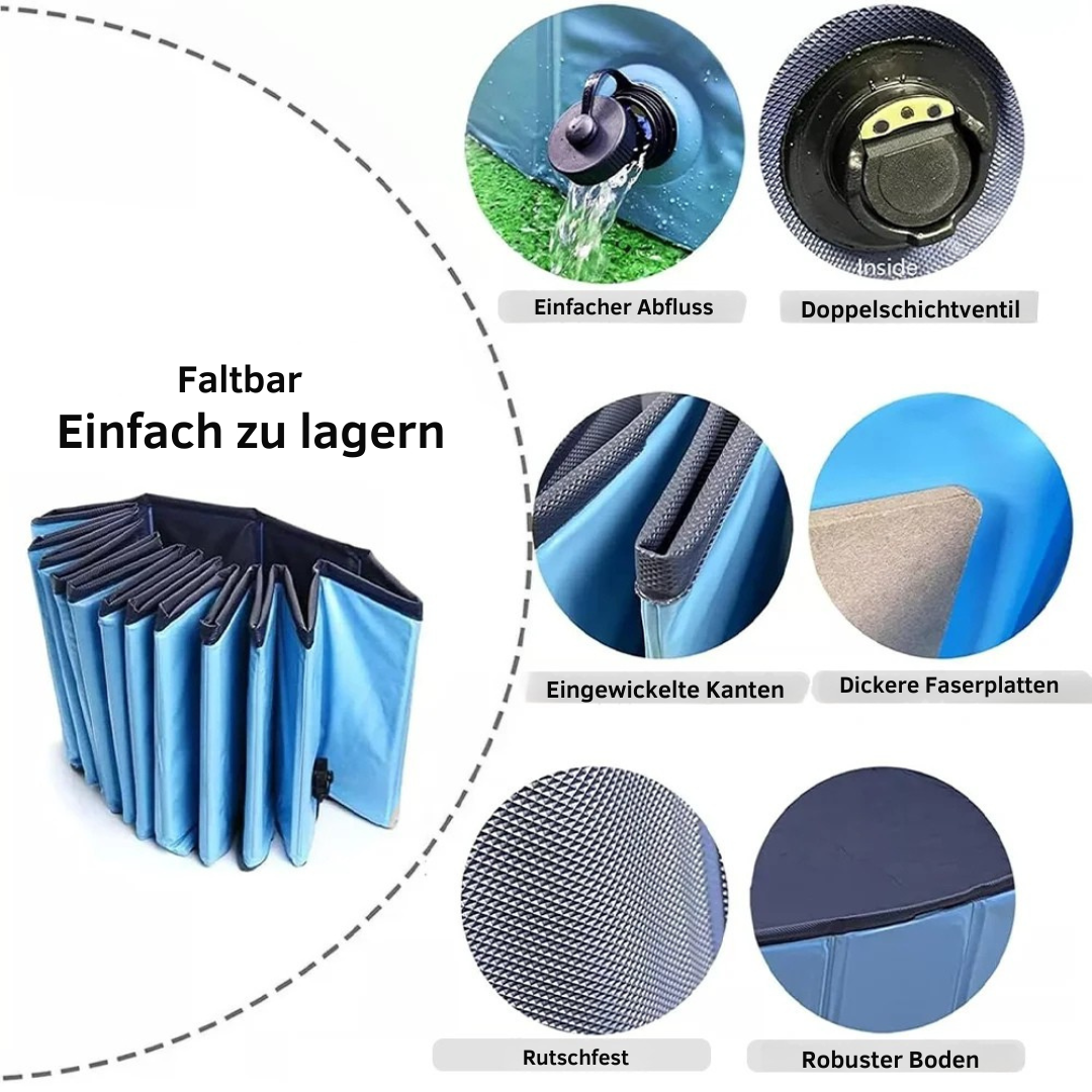 Klappbares PVC-Hundepool mit Ablassventil Karnz