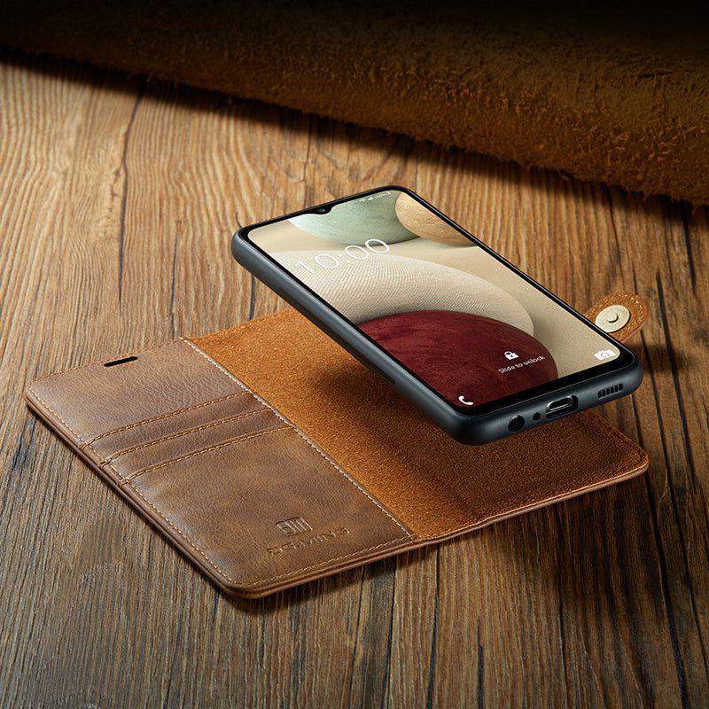 2-in-1-Klapphülle aus Leder mit Abnehmbarem Deckel für Samsung Galaxy