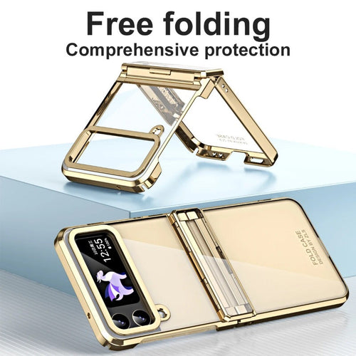 Transparente galvanische Phantomscharnier-Telefonhülle für Samsung Galaxy Z Flip 5 4