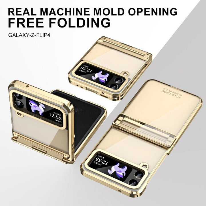 Transparente galvanische Phantomscharnier-Telefonhülle für Samsung Galaxy Z Flip 5 4