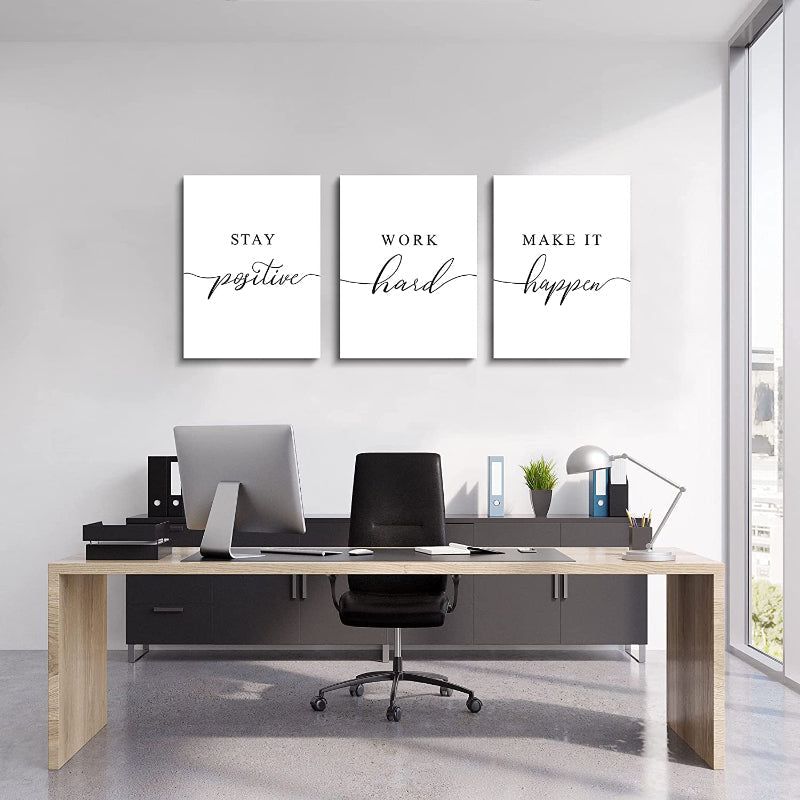Gerahmte Leinwand Wandkunst Positive Zitat