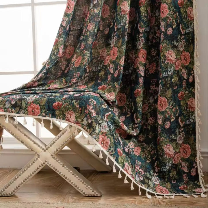 Karnz | Französisches Vintage-Blumenmuster Vorhang