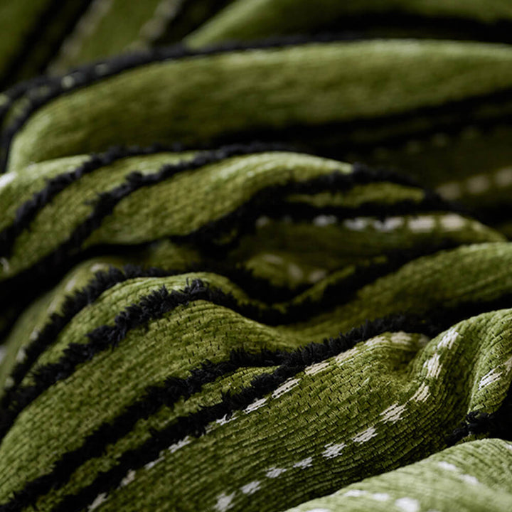 All-Season Gestreifte Quasten Chenille Strapazierfähige Sofabezug | Karnz