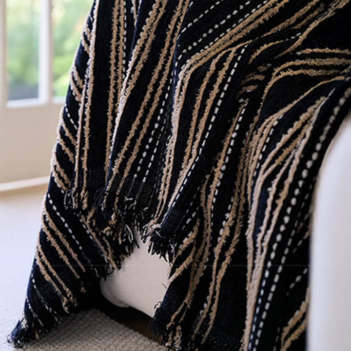 All-Season Gestreifte Quasten Chenille Strapazierfähige Sofabezug | Karnz