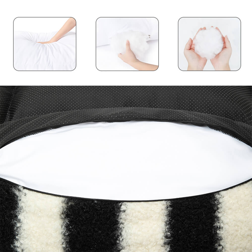 Moderner Faux Lammwoll-Hundesofa mit breiten Armlehnen und abnehmbarem Kissen | Karnz