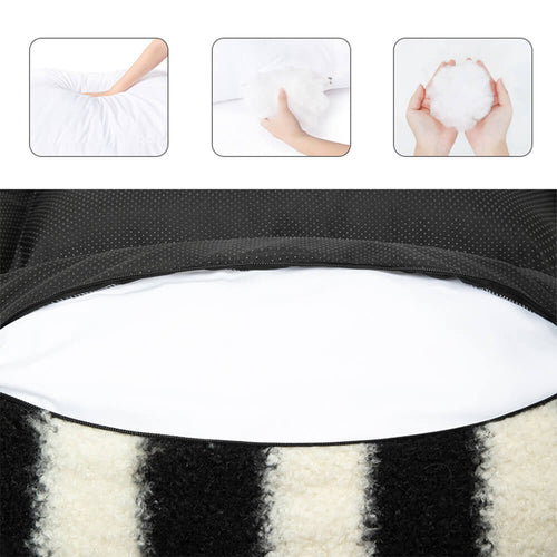 Moderner Faux Lammwoll-Hundesofa mit breiten Armlehnen und abnehmbarem Kissen | Karnz