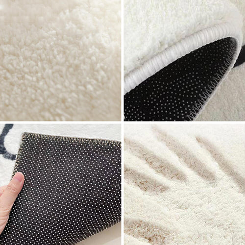 Karnz | Faux Cashmere Schachbrett Gemütlicher Nachttisch Teppich Unregelmäßige Form Teppich