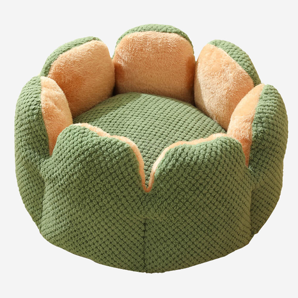 Kaktusform bequemes Haustierbett weicher Korallvelours-Design | Karnz