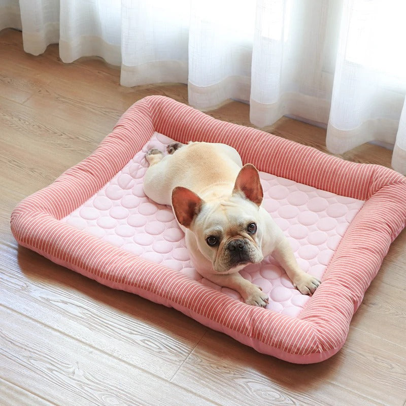 FurChill Frenchie Atmungsaktives Hundebett – Kühlmatte mit rutschfester Unterlage für heiße Tage | Karnz