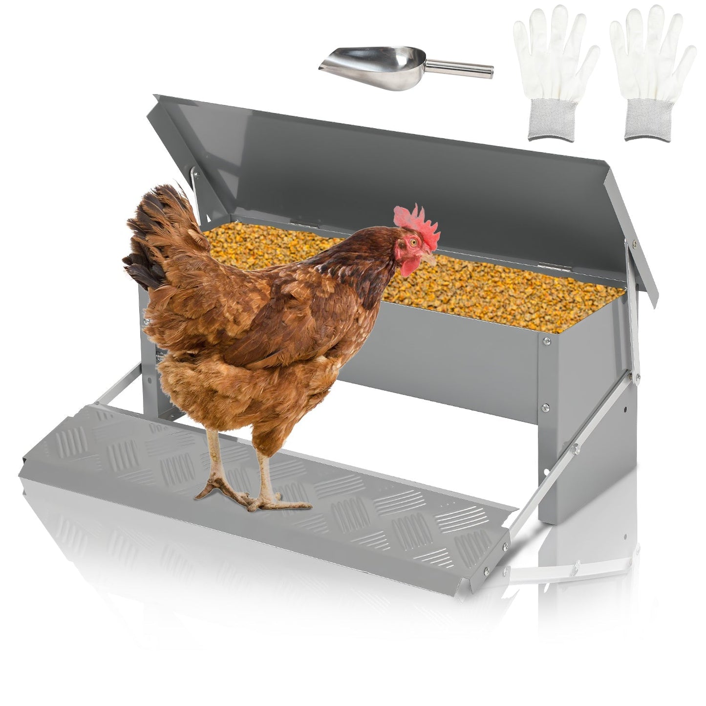 Futterautomat Futterspender mit Handschuhe 5kg | Karnz