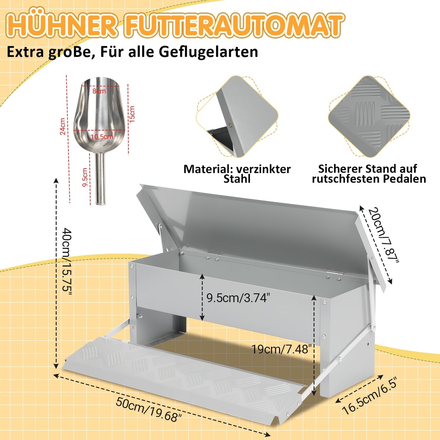 Futterautomat Futterspender mit Handschuhe 5kg | Karnz
