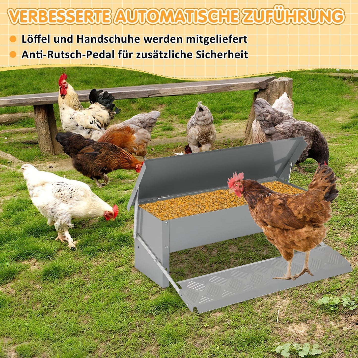 Futterautomat Futterspender mit Handschuhe 5kg | Karnz