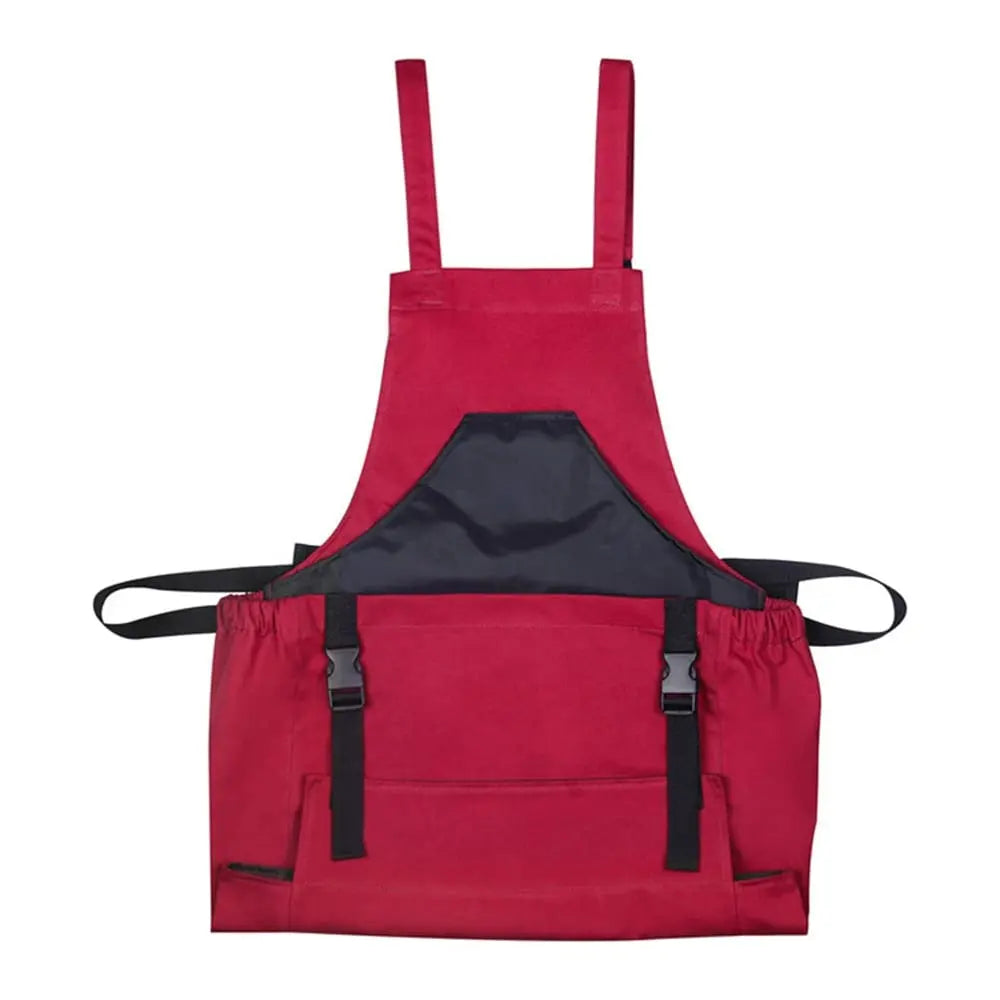 Gartenschürze mit Kreuzträgern – Große Entleerungstasche & Brusttasche