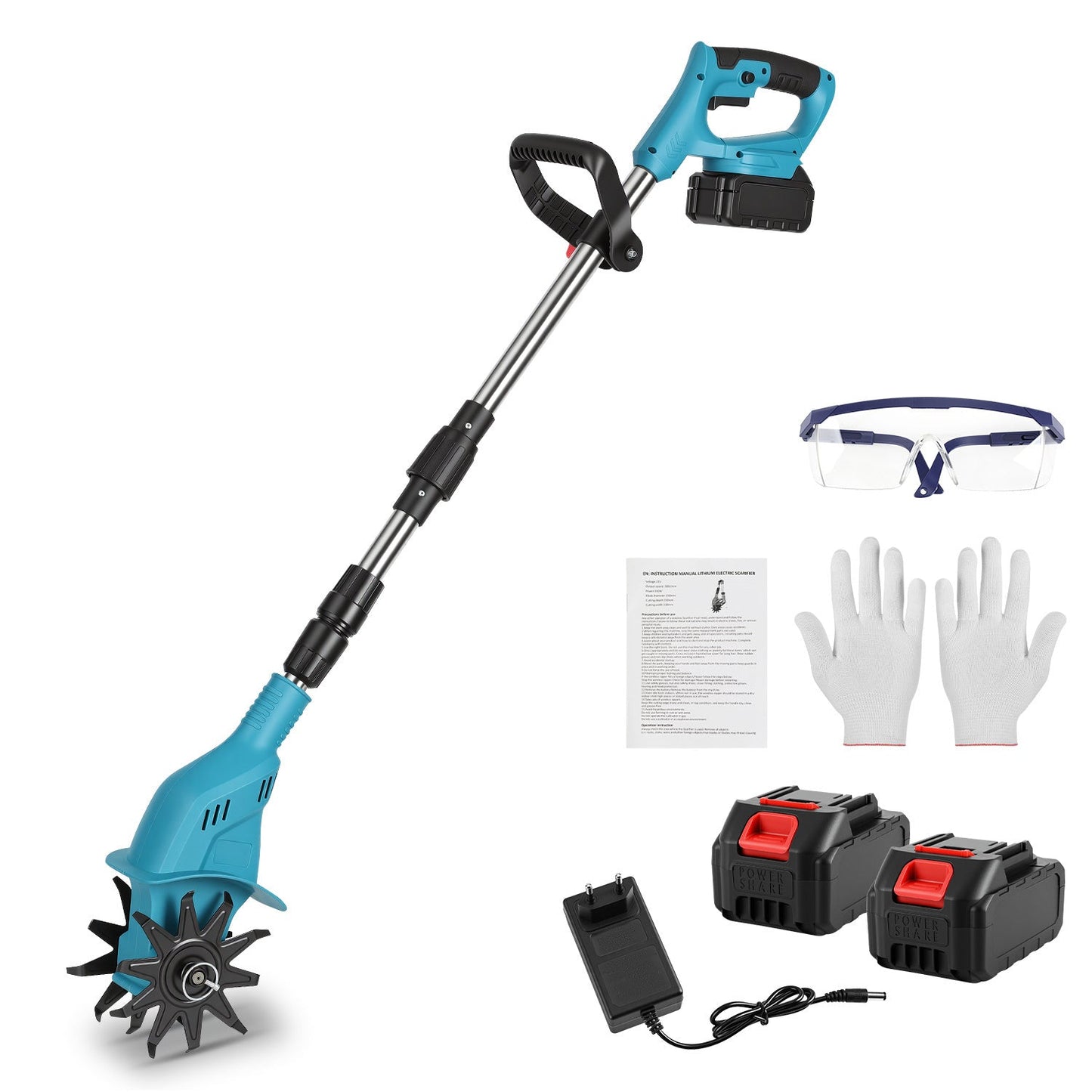 550W Akku Gartenfräse mit 2 Akkus Tragbar | Karnz