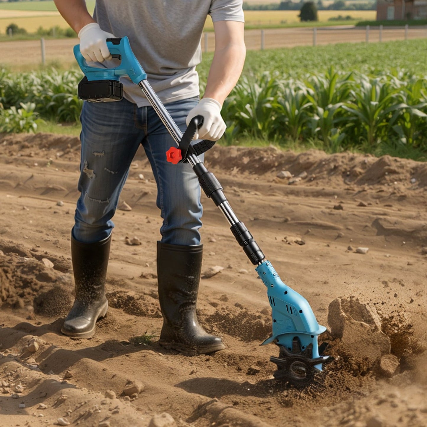 550W Akku Gartenfräse mit 2 Akkus Tragbar | Karnz