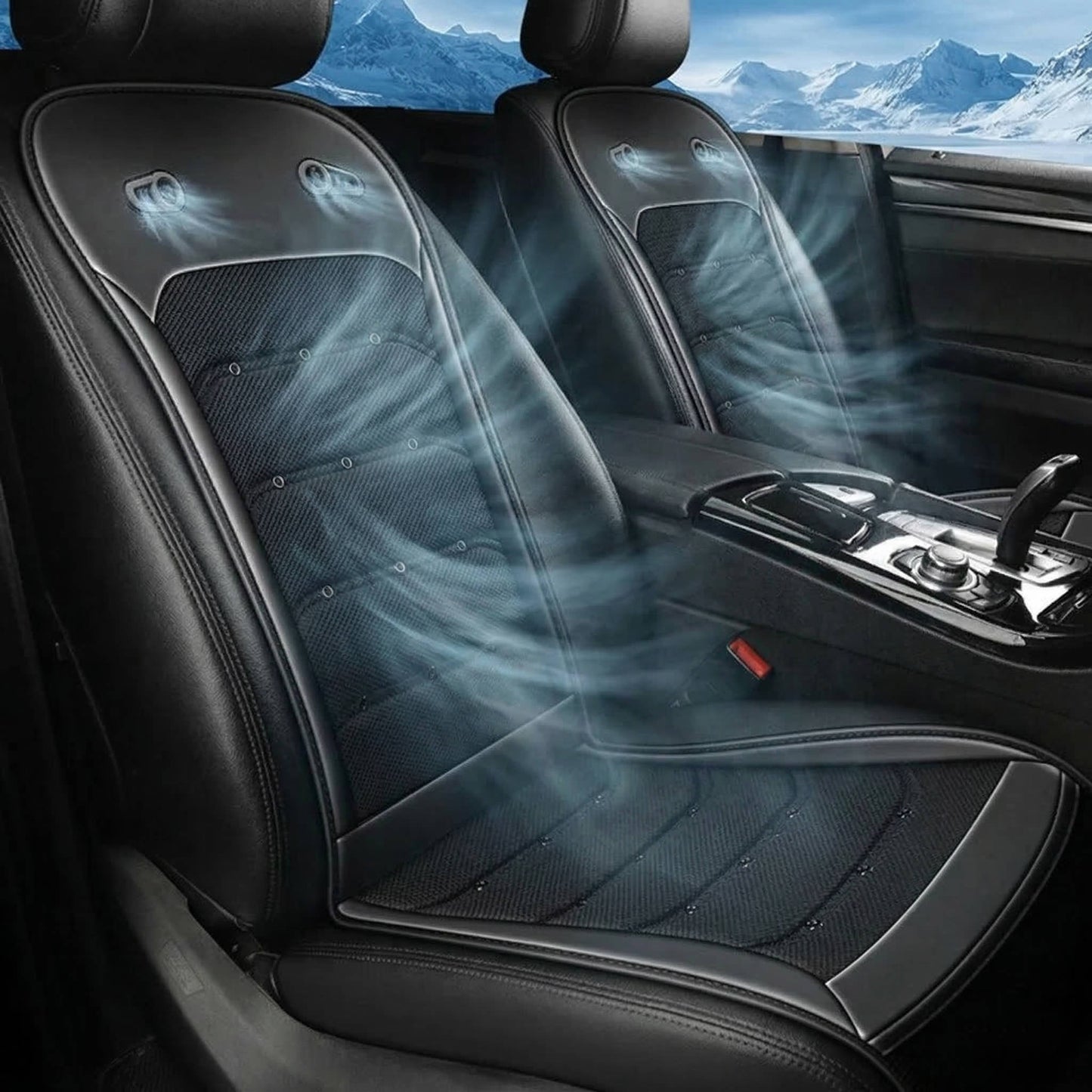 Kühlende Autositzkissen und -abdeckung mit intelligenten Ventilatoren, atmungsaktiv | Karnz