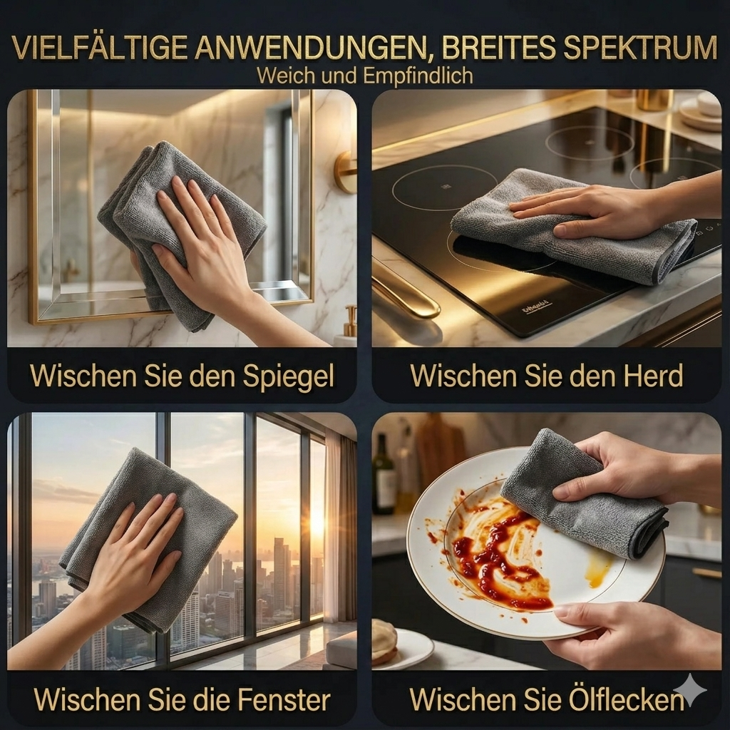 Mikrofaser Glasreinigungstücher 10er-Set | Karnz