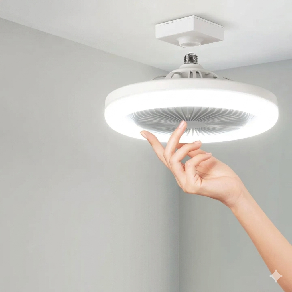 LED-Deckenventilator zur Schraubmontage – Kein Elektriker erforderlich, mit Fernbedienung | Karnz