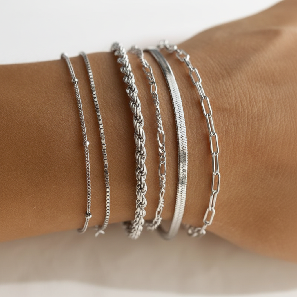 Karnz | 6er Set Klassische Armbänder Stapeln
