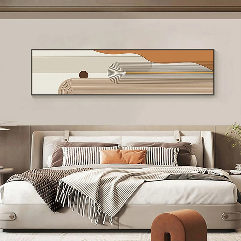 Geometrische Kurvenlinien Erdtöne Wandkunst Fine Art Leinwanddrucke Moderne Breitformatbilder Für Das Wohnzimmer Über Der Couch Kunst Für Über Dem Bett