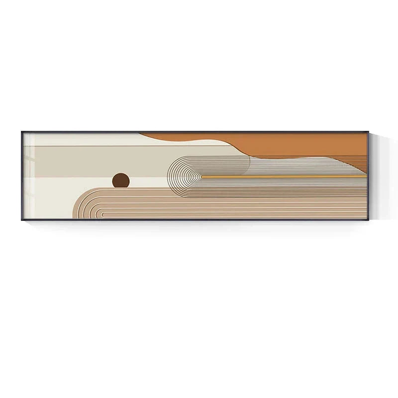 Geometrische Kurvenlinien Erdtöne Wandkunst Fine Art Leinwanddrucke Moderne Breitformatbilder Für Das Wohnzimmer Über Der Couch Kunst Für Über Dem Bett