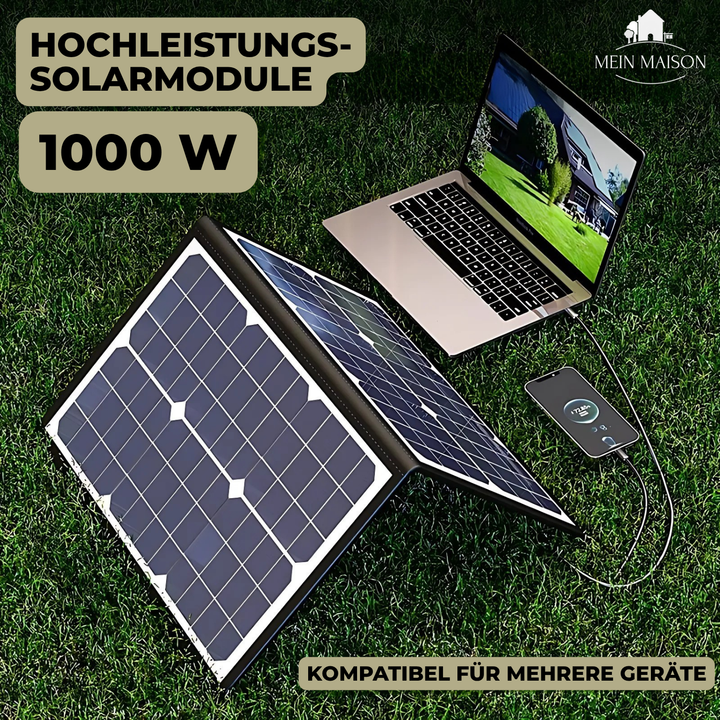 PowerFlex 1000W Faltbares Solarpanel – Tragbare Solarenergie für Camping und Outdoor | Karnz
